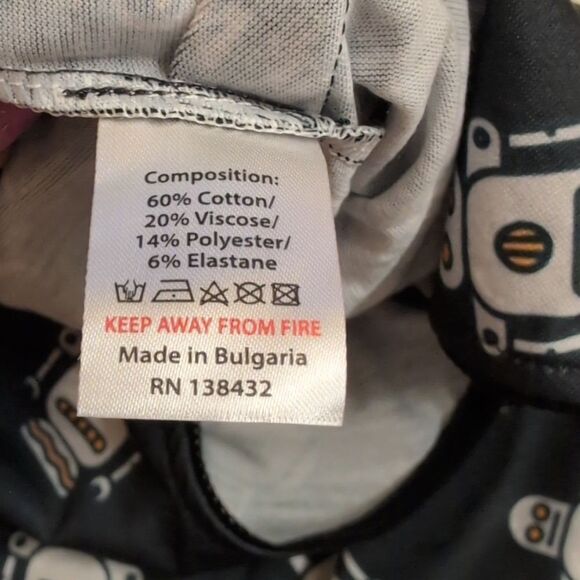 NWT ModCloth Robot Print Nightgown Dark Navy blue w black lace trim size S - Picture 8 of 10